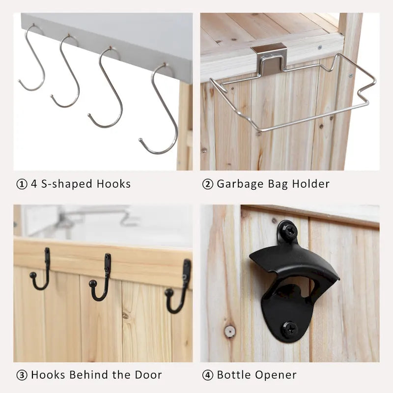 40.5" Outdoor Grill Cart with Stainless Steel Top and Drop Leaf, Rolling BBQ Prep Cart with Storage Cabinet and Wheels