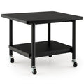 2-Tier Mobile Printer Stand with Storage Shelf and 4 Wheels
