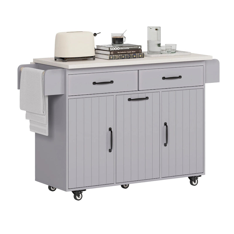 Kitchen Island with Trash Can Storage Cabinet