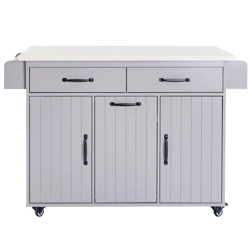 Kitchen Island with Trash Can Storage Cabinet