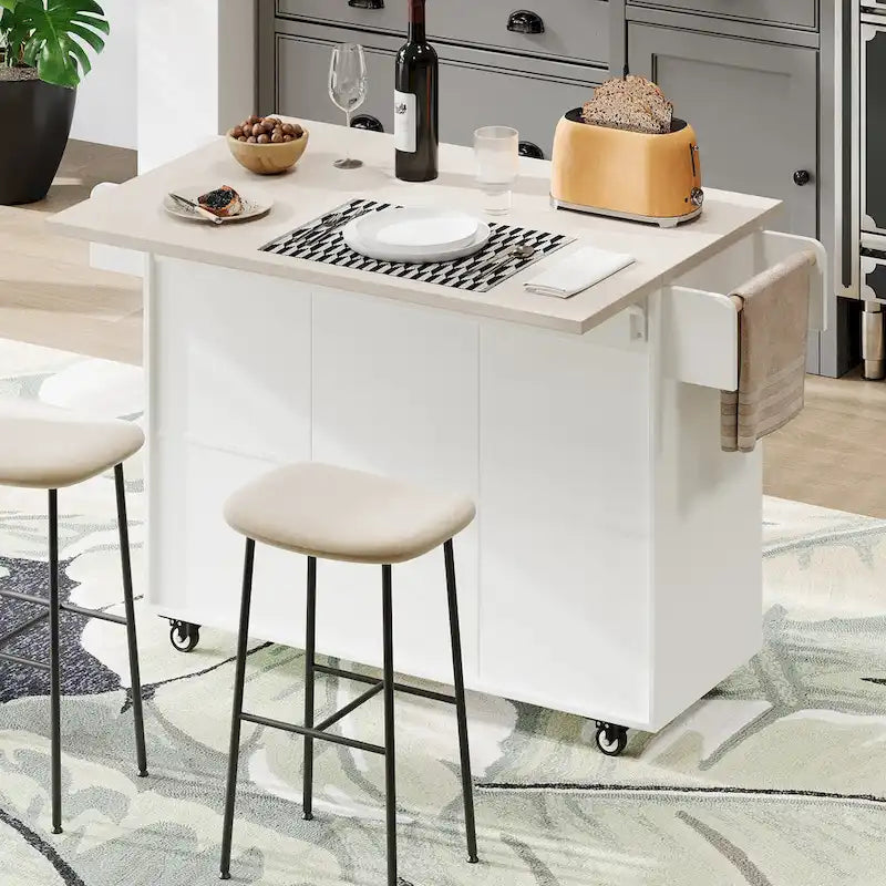 Kitchen Island with Trash Can Storage Cabinet