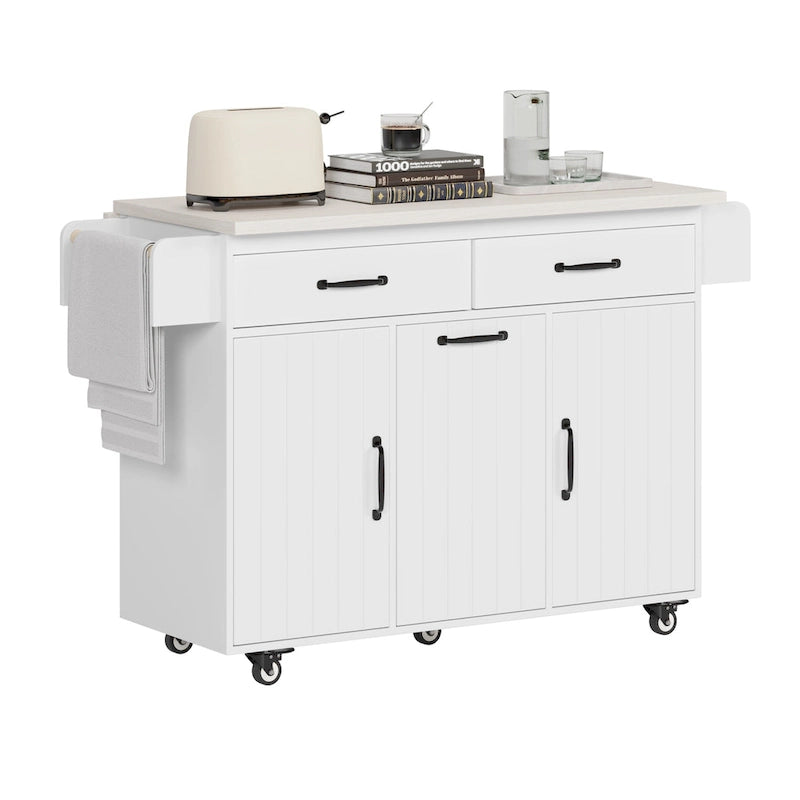 Kitchen Island with Trash Can Storage Cabinet