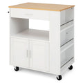 Kitchen Island Cart Rolling Storage Cabinet with Drawer, Rack and Shelf