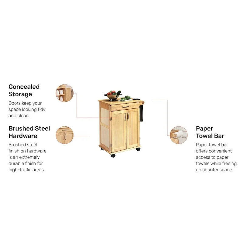 Brown Kitchen Cart - 29" x 19" x 34"
