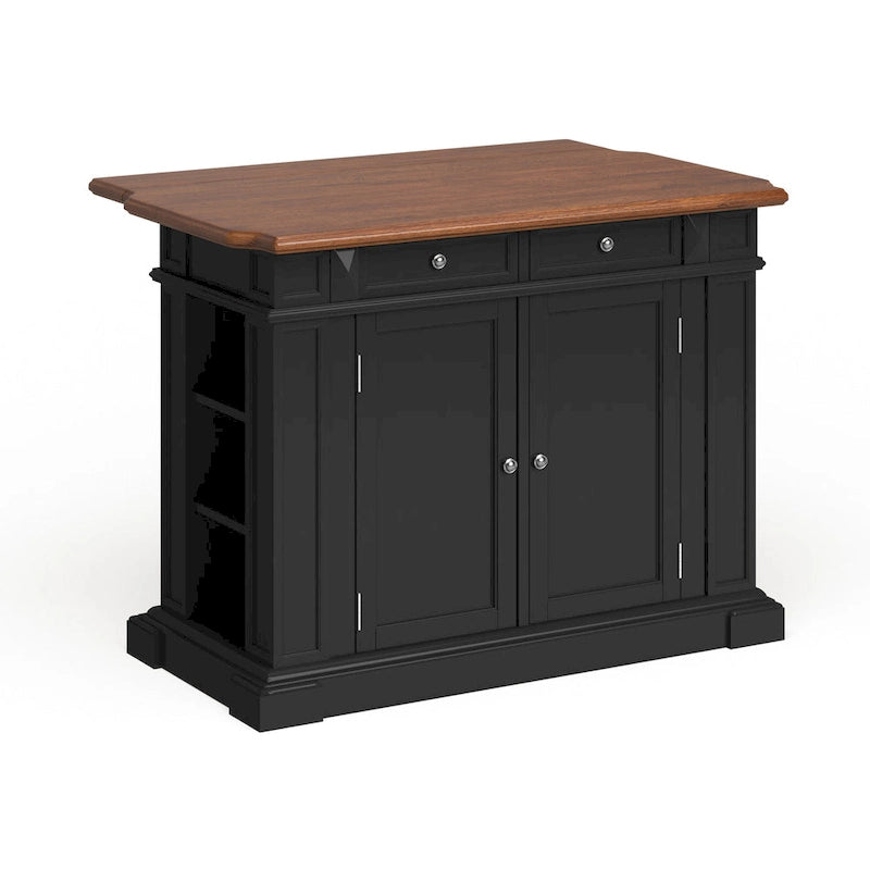 Warwick Black Distressed Oak Kitchen Island