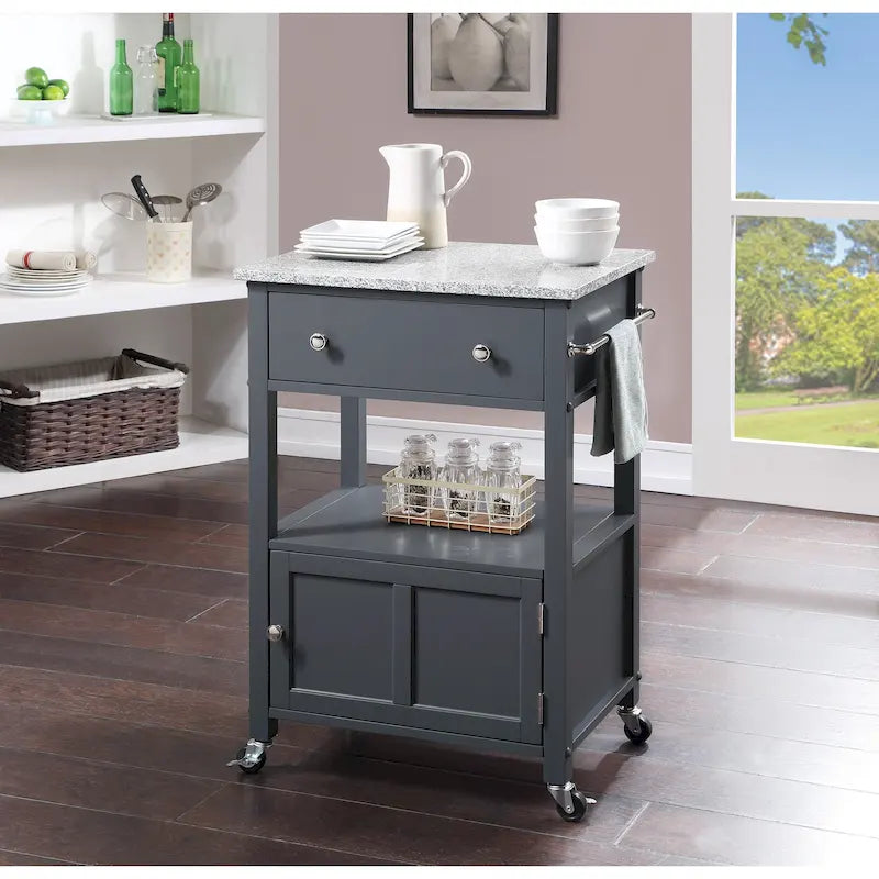 Kitchen Cart with Granite Top