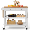Rolling Kitchen Island Cart with Drawers and Storage Shelves