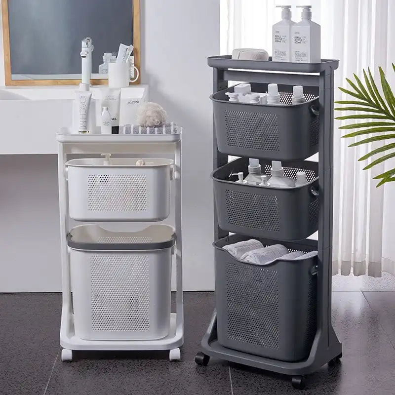 3-Tier Rolling Storage Cart with Top Shelf