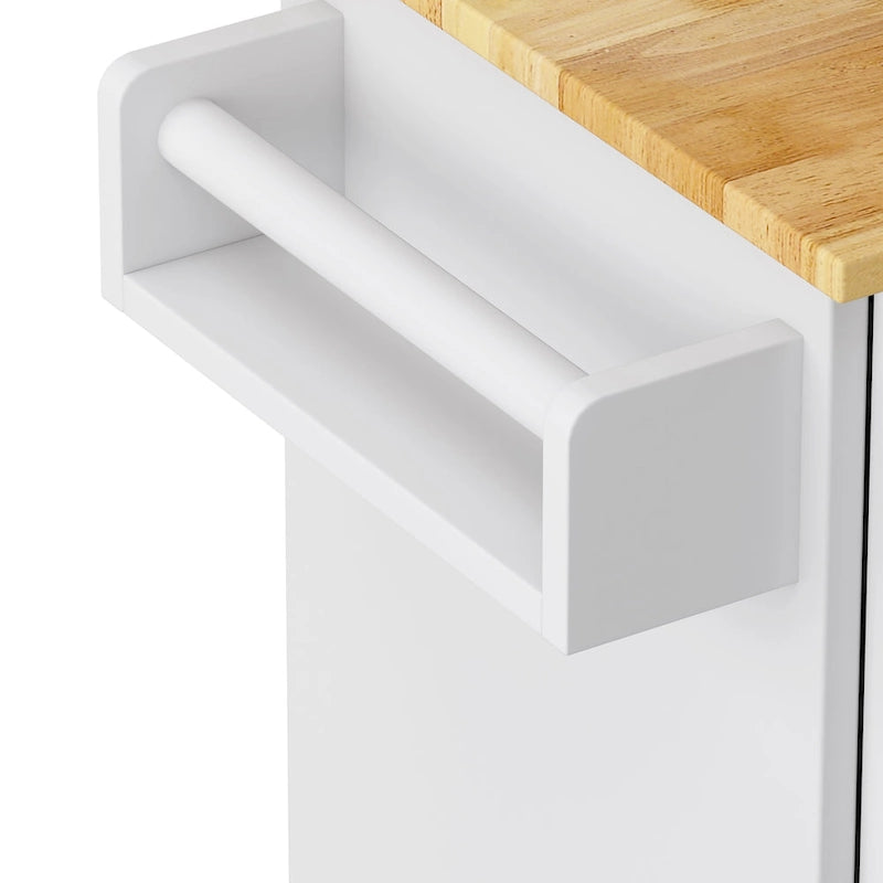 Kitchen Island Cart with 2-Door Cabinet and 3 Drawers