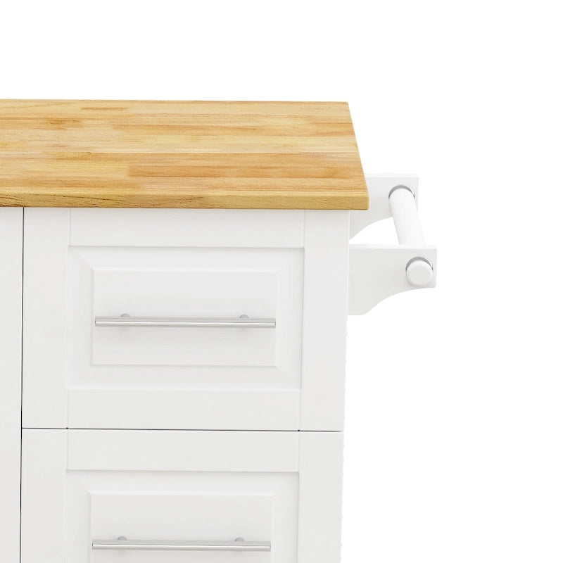 Kitchen Island Cart with 2-Door Cabinet and 3 Drawers