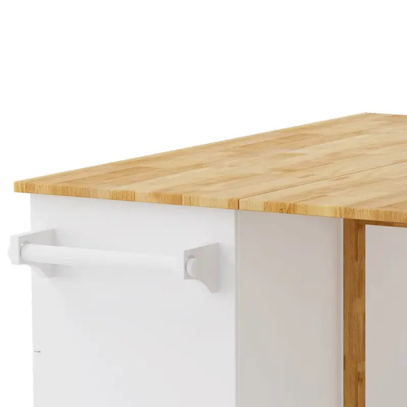 Kitchen Island Cart with 2-Door Cabinet and 3 Drawers
