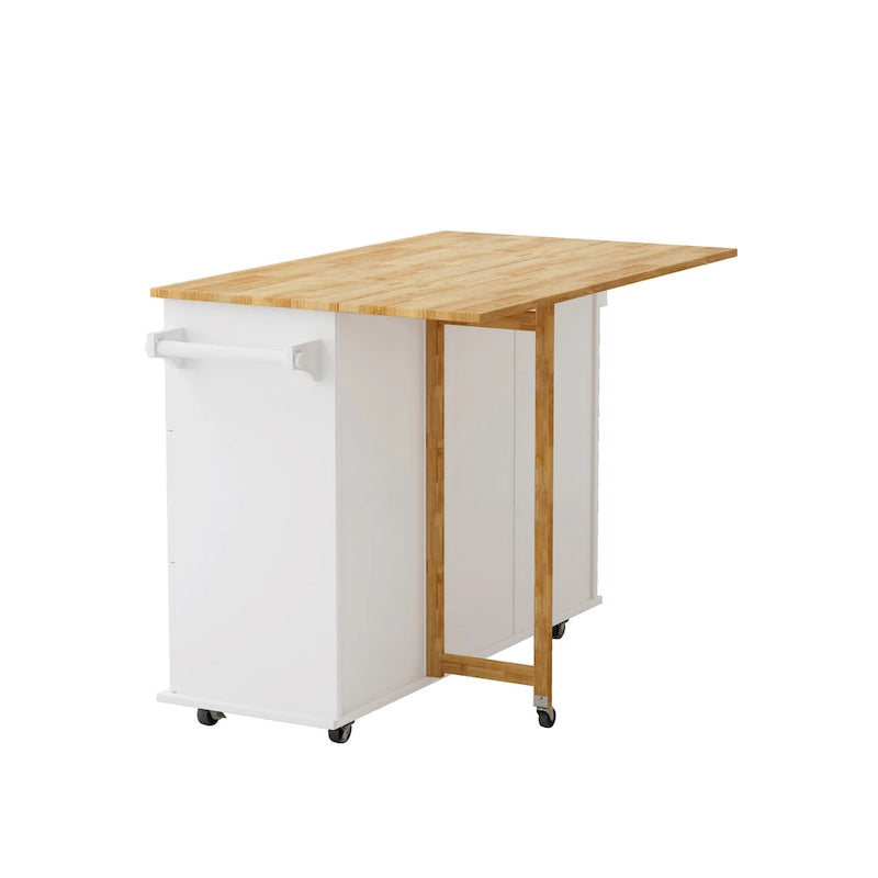 Kitchen Island Cart with 2-Door Cabinet and 3 Drawers