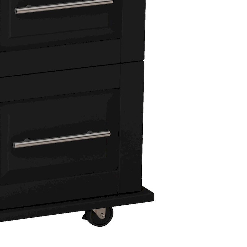 Kitchen Island Cart with 2-Door Cabinet and 3 Drawers