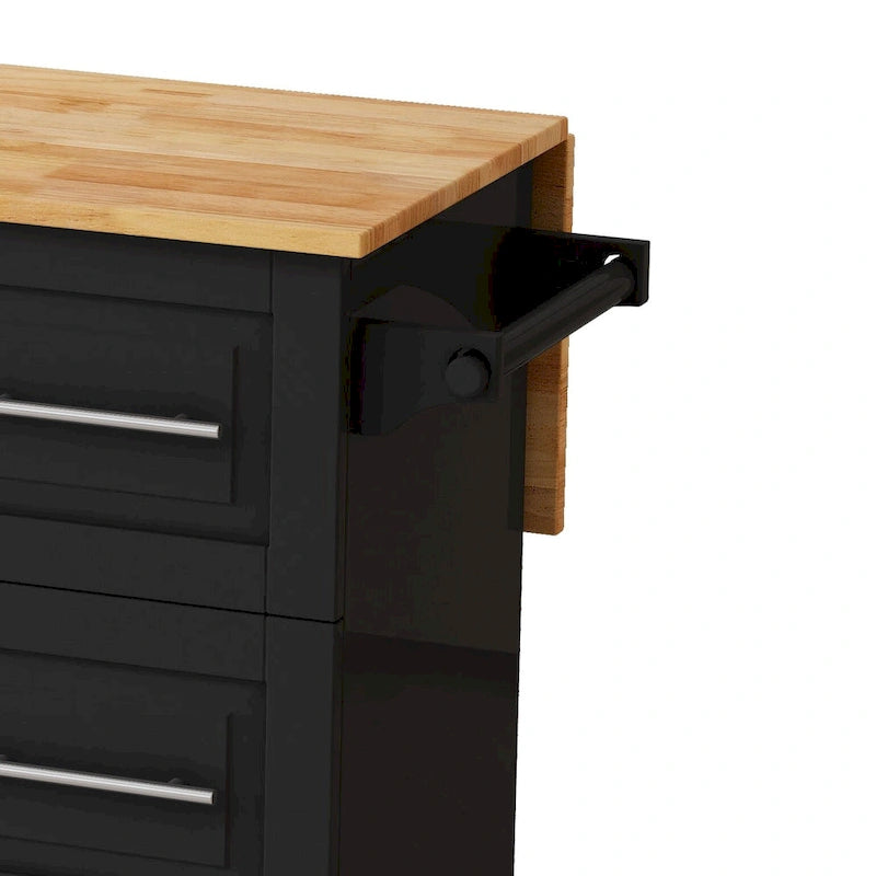 Kitchen Island Cart with 2-Door Cabinet and 3 Drawers