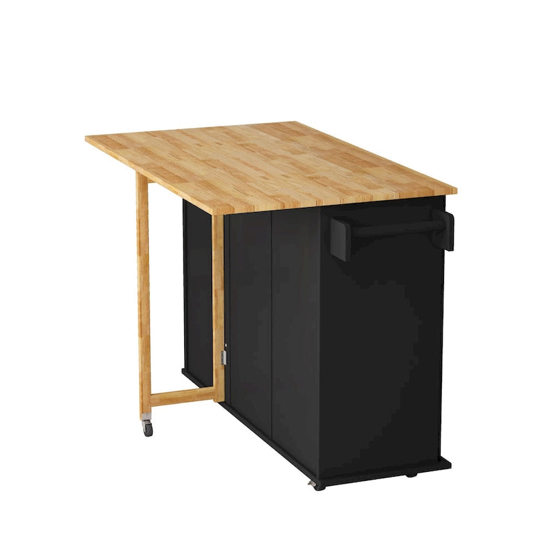 Kitchen Island Cart with 2-Door Cabinet and 3 Drawers