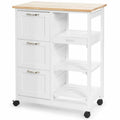 Rolling Kitchen Storage Cart with Drawers and Shelves