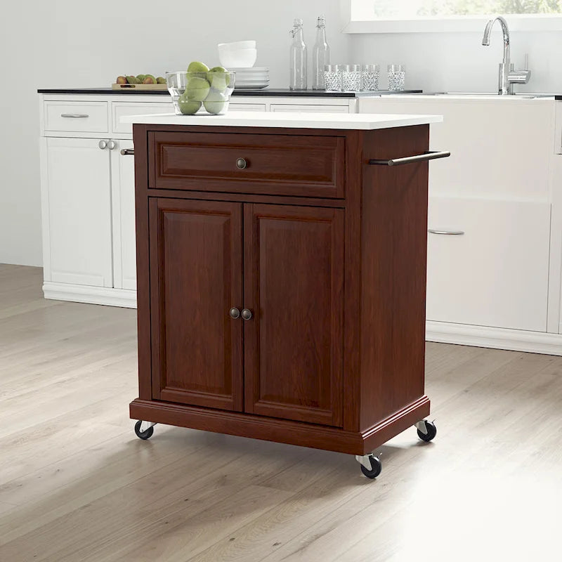 Portable Granite Top Kitchen Cart - 31W x 18D x 35.5H