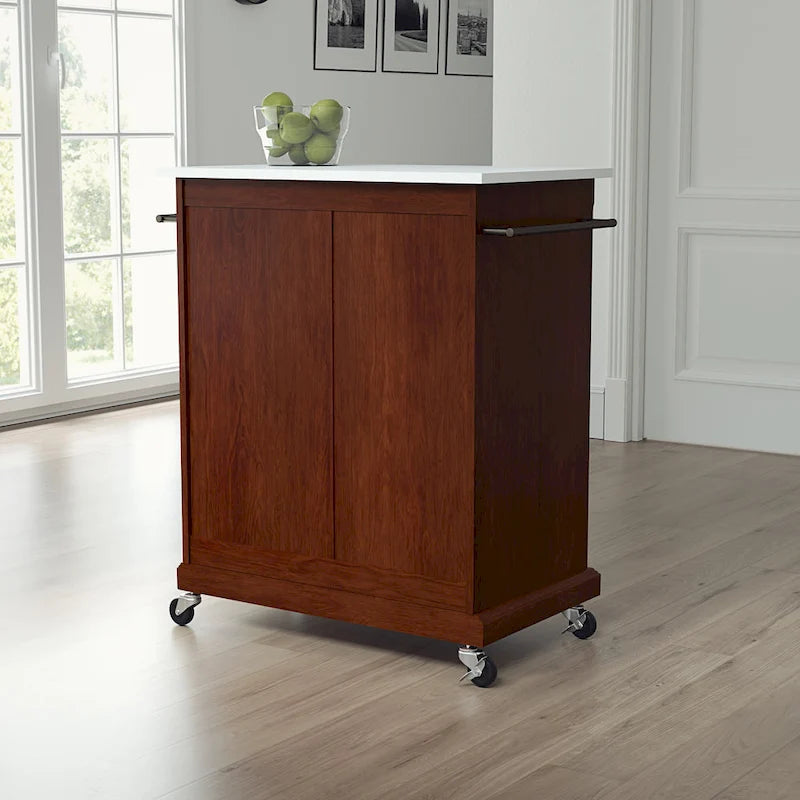 Portable Granite Top Kitchen Cart - 31W x 18D x 35.5H