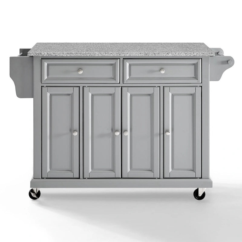 Solid Granite Top Kitchen Cart in Vintage Grey - 51.5 W x 18 D x 34 H