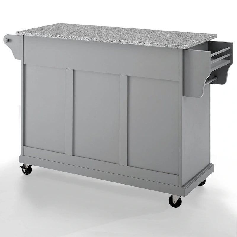 Solid Granite Top Kitchen Cart in Vintage Grey - 51.5 W x 18 D x 34 H