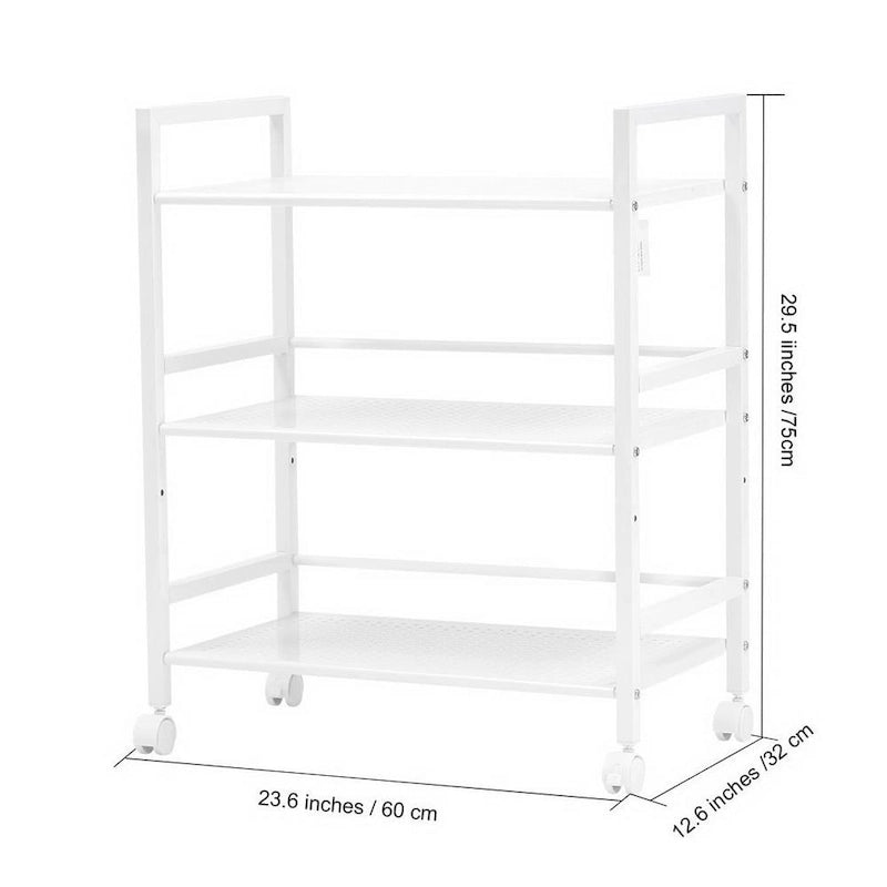3-Tier Rolling Utility Storage Cart with Wheels