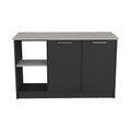 Kitchen Island with Open Shelves and Cabinet Storage