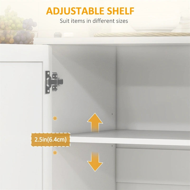 Rolling Kitchen Island on Wheels with Drawer and Storage