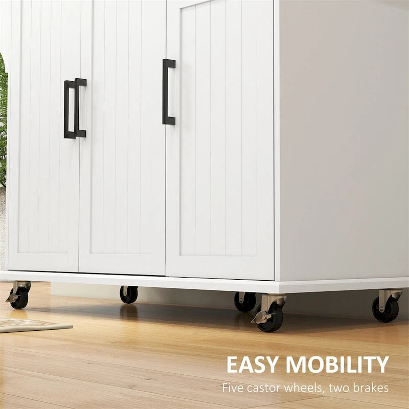 Rolling Kitchen Island on Wheels with Drawer and Storage