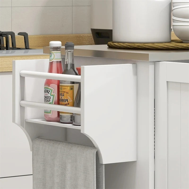 Rolling Kitchen Island on Wheels with Drawer and Storage
