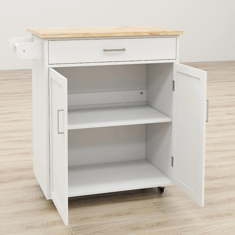 Kitchen Island Rolling Trolley Cart with Storage