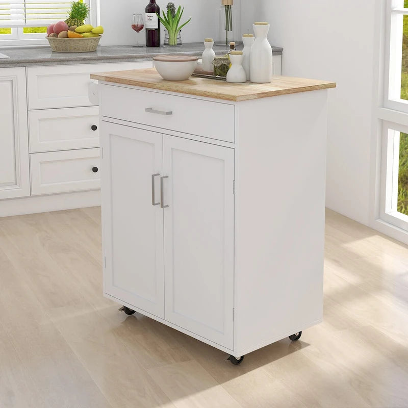 Kitchen Island Rolling Trolley Cart with Storage