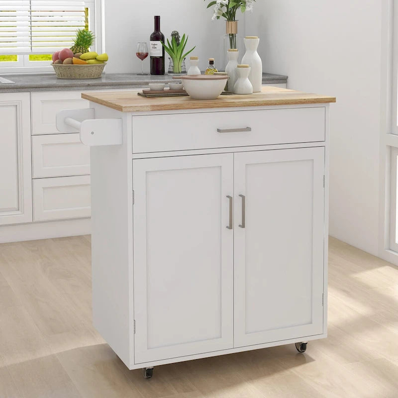 Kitchen Island Rolling Trolley Cart with Storage