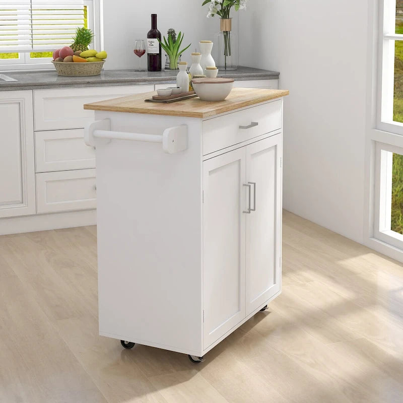 Kitchen Island Rolling Trolley Cart with Storage