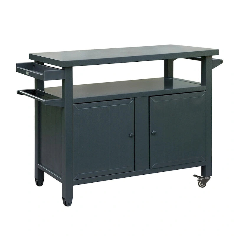 Outdoor Grill Cart with Storage Cabinet and Wheels