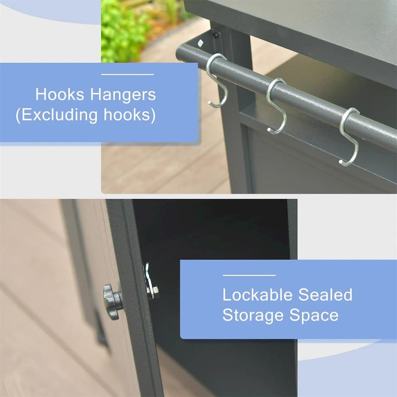 Outdoor Grill Cart with Storage Cabinet and Wheels