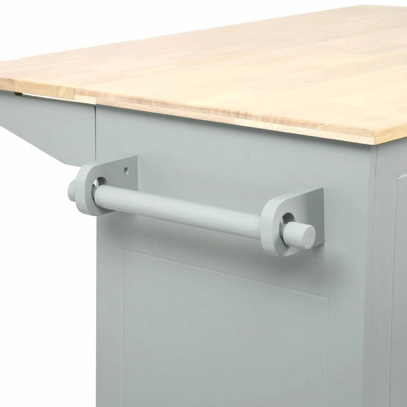 Rolling Kitchen Cart with Drop Leaf, Storage Rack, and 3-Tier Cabinet Organizer