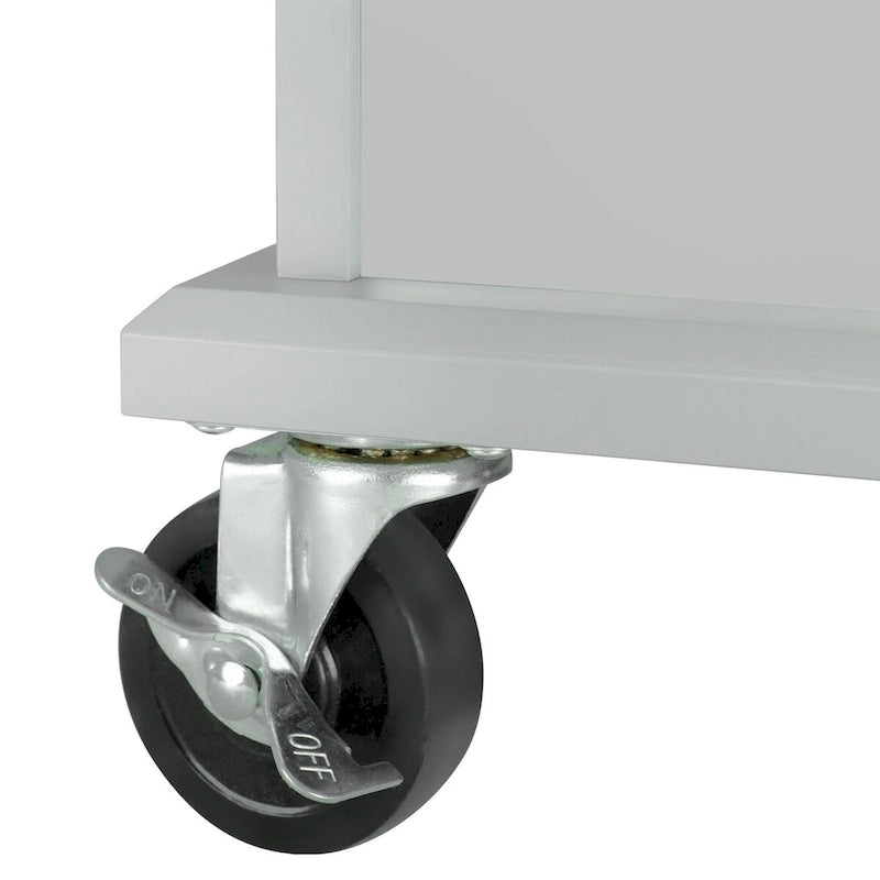53.9" Rolling Kitchen Cart on Wheels with Internal Storage Rack and 3-Tier Pull-Out Cabinet Organizer
