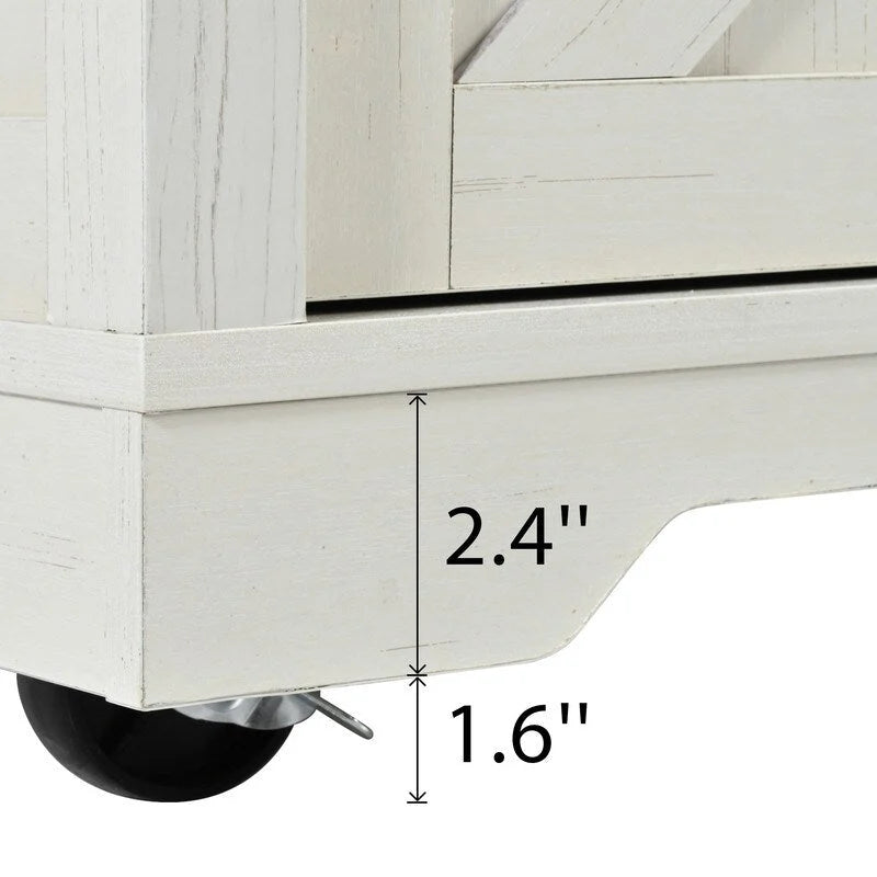 Farmhouse Kitchen Island with Power Outlet and Drop Leaf