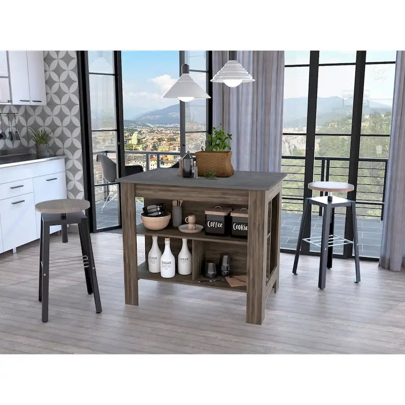 3-Shelf Kitchen Island