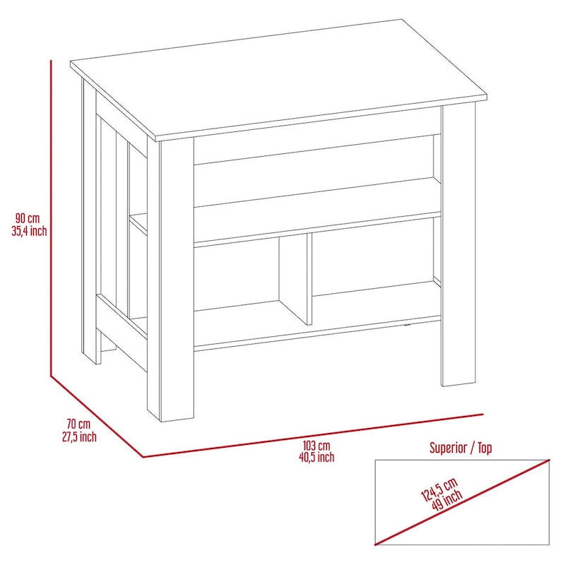 3-Shelf Kitchen Island