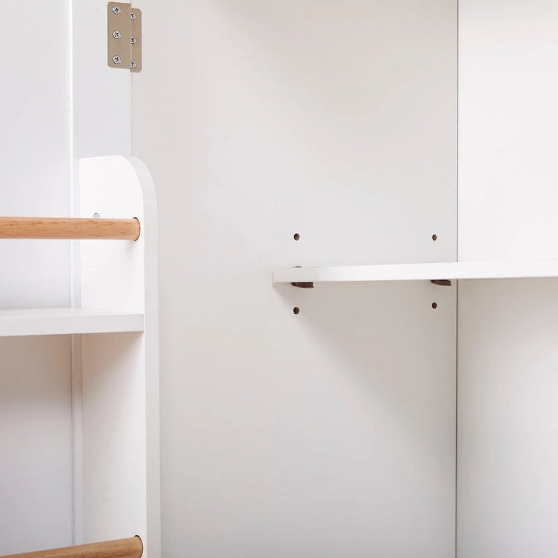Rolling Kitchen Island with Divider and Internal Storage Rack