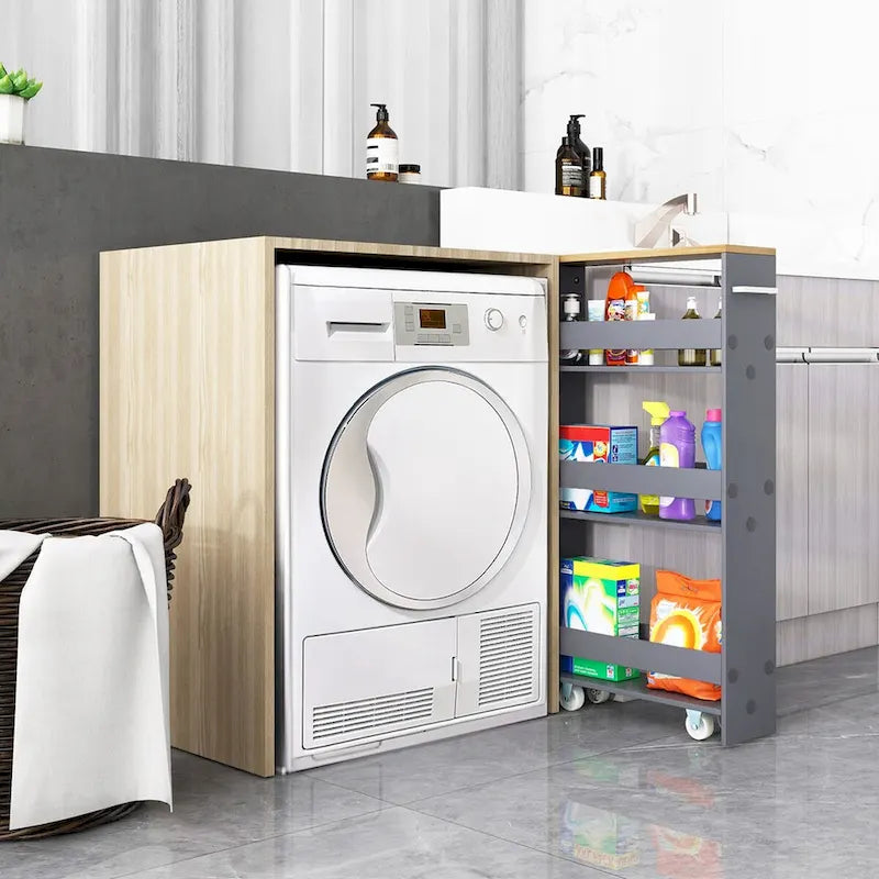 Rolling Kitchen Slim Storage Cart with Handle