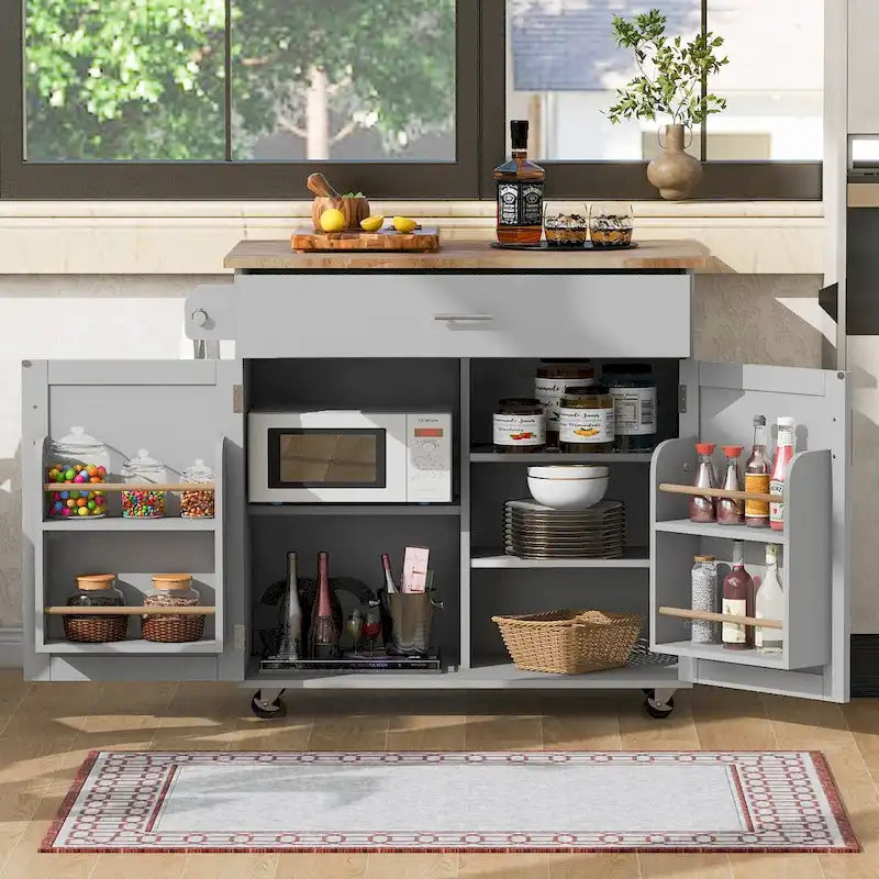 Rolling Kitchen Island with Storage