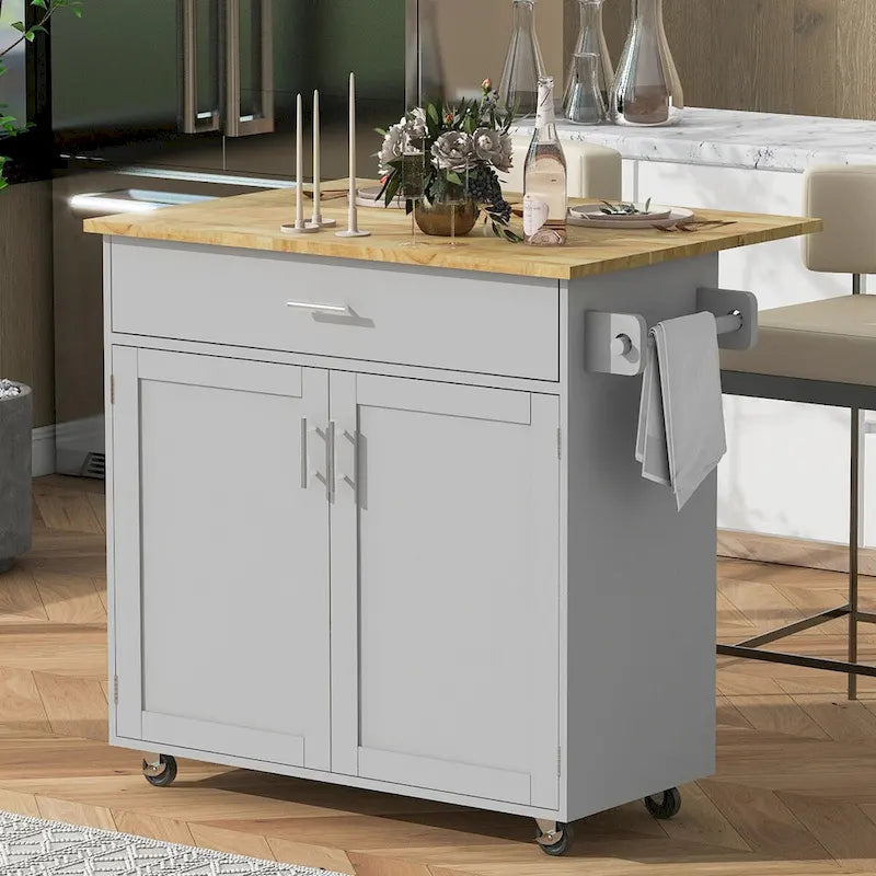 Rolling Kitchen Island with Storage