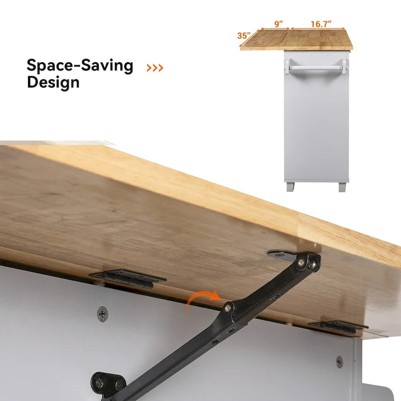 Rolling Kitchen Island with Storage