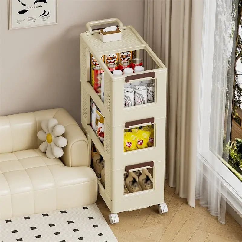 3-Tier Rolling Storage Cart with Wheels