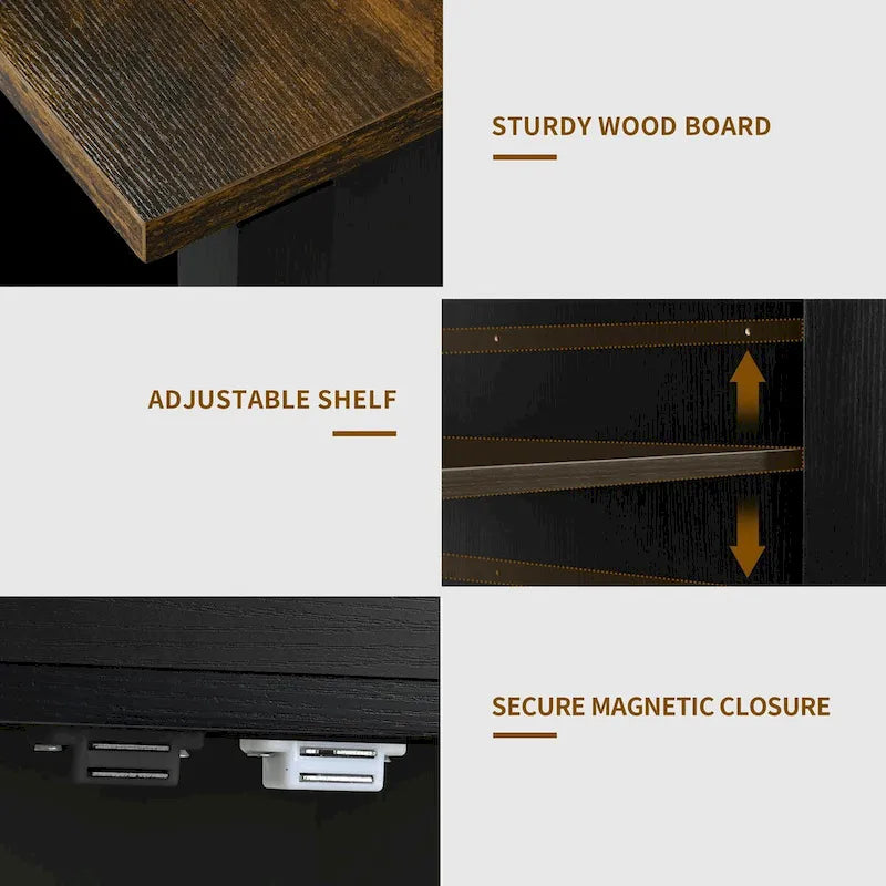 Rolling Kitchen Island on Wheels with Drawer, Open Shelves & Cabinet