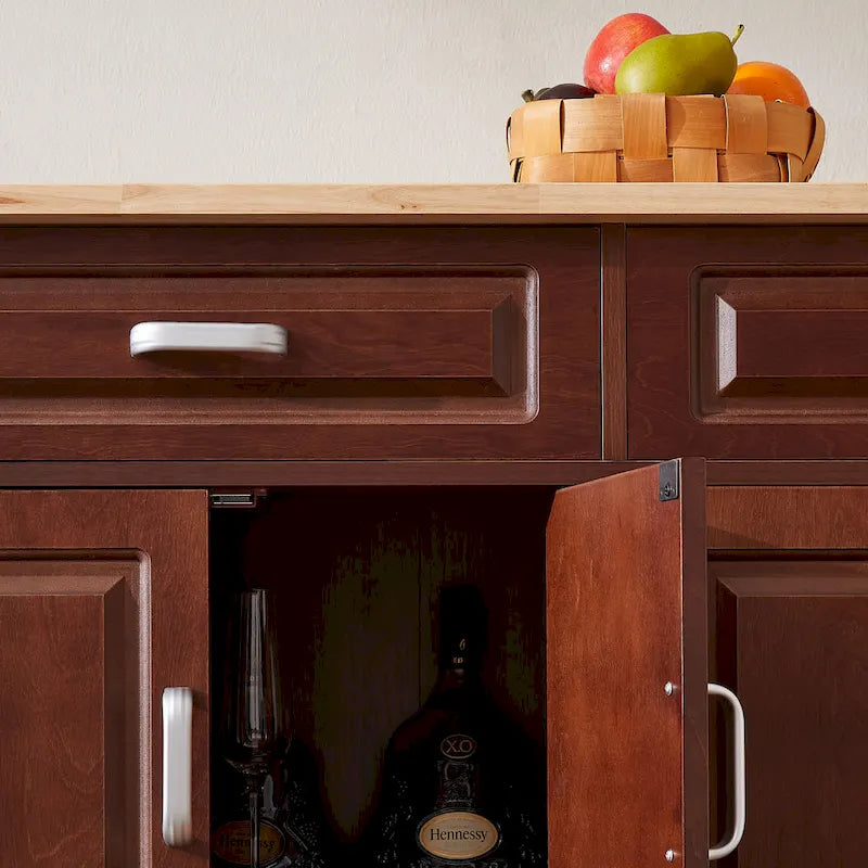 Mobile Kitchen Island Cart With 2 Drawers and 4 Swivel Casters